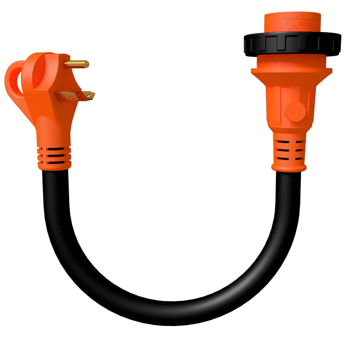 RV Adaptors 30A Male to 30A Twist lock, 12" 10AWG/3 Cord