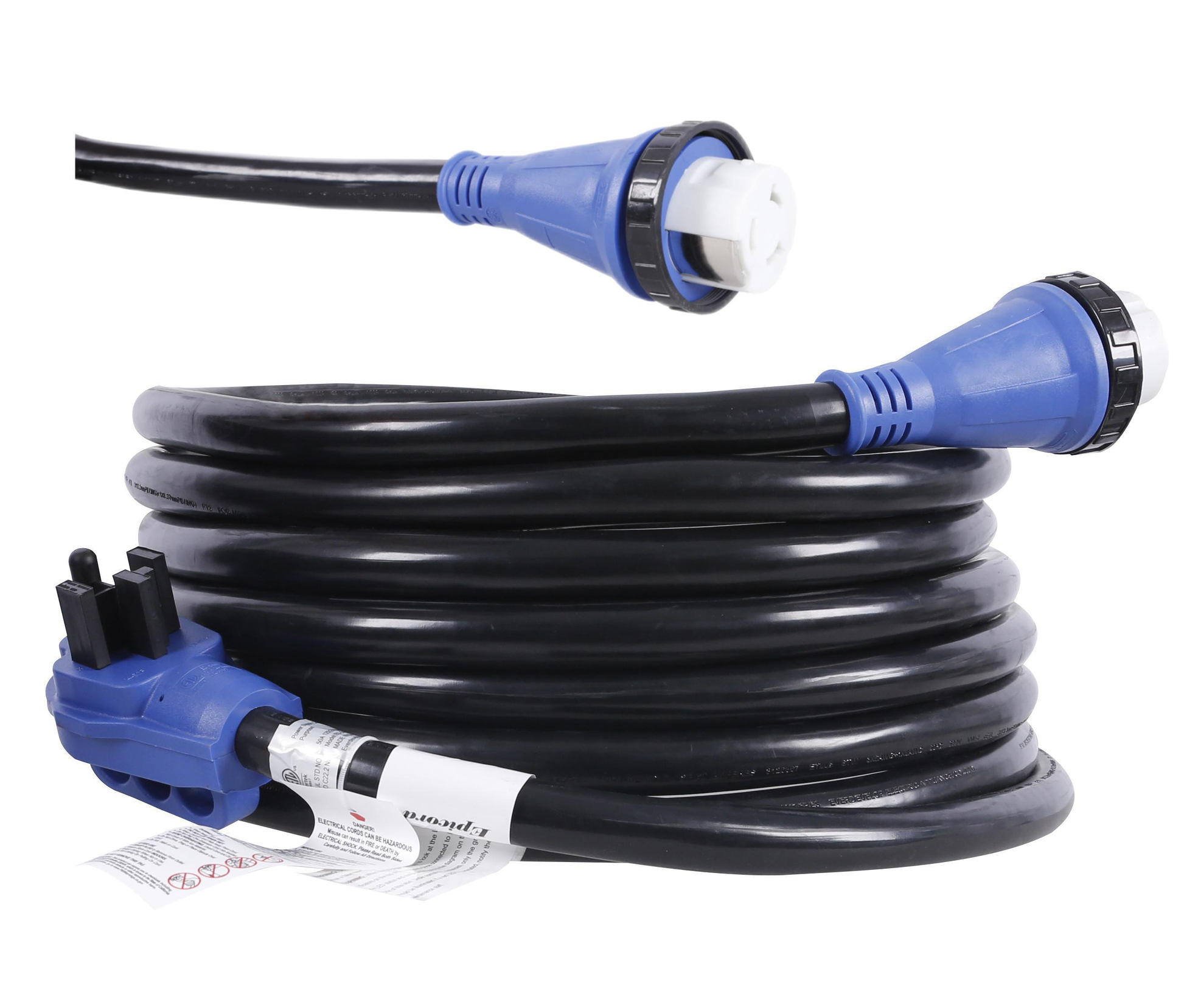 RV Extension Cord 50Amp 30ft Twist Lock with Signal Light
