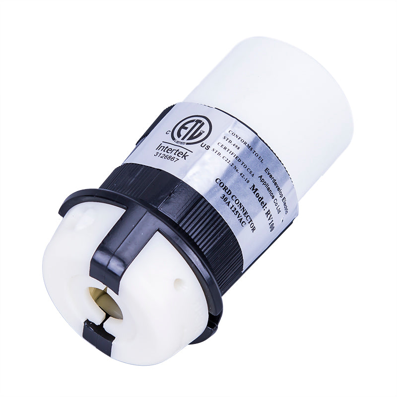 30A RV inlet Black with Light+30A locking female connector+30A cover with ring (RV060BL+061+062set)