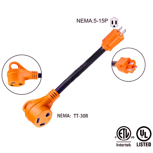 RV Power  Adaptors 15A Male to 30A with switch Twist lock