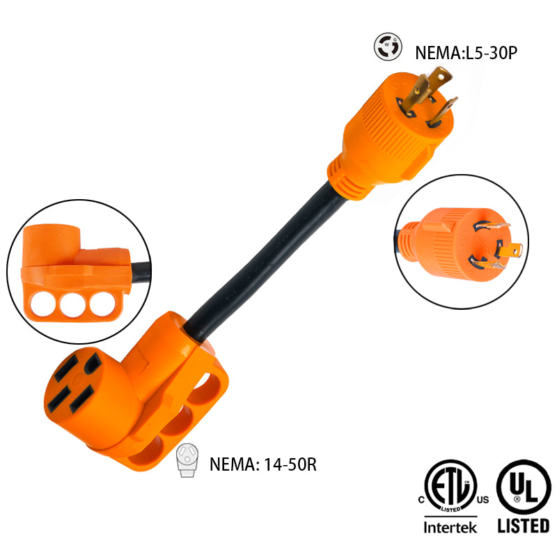NEMA: L4-30P male to NEMA:TT-30R emale