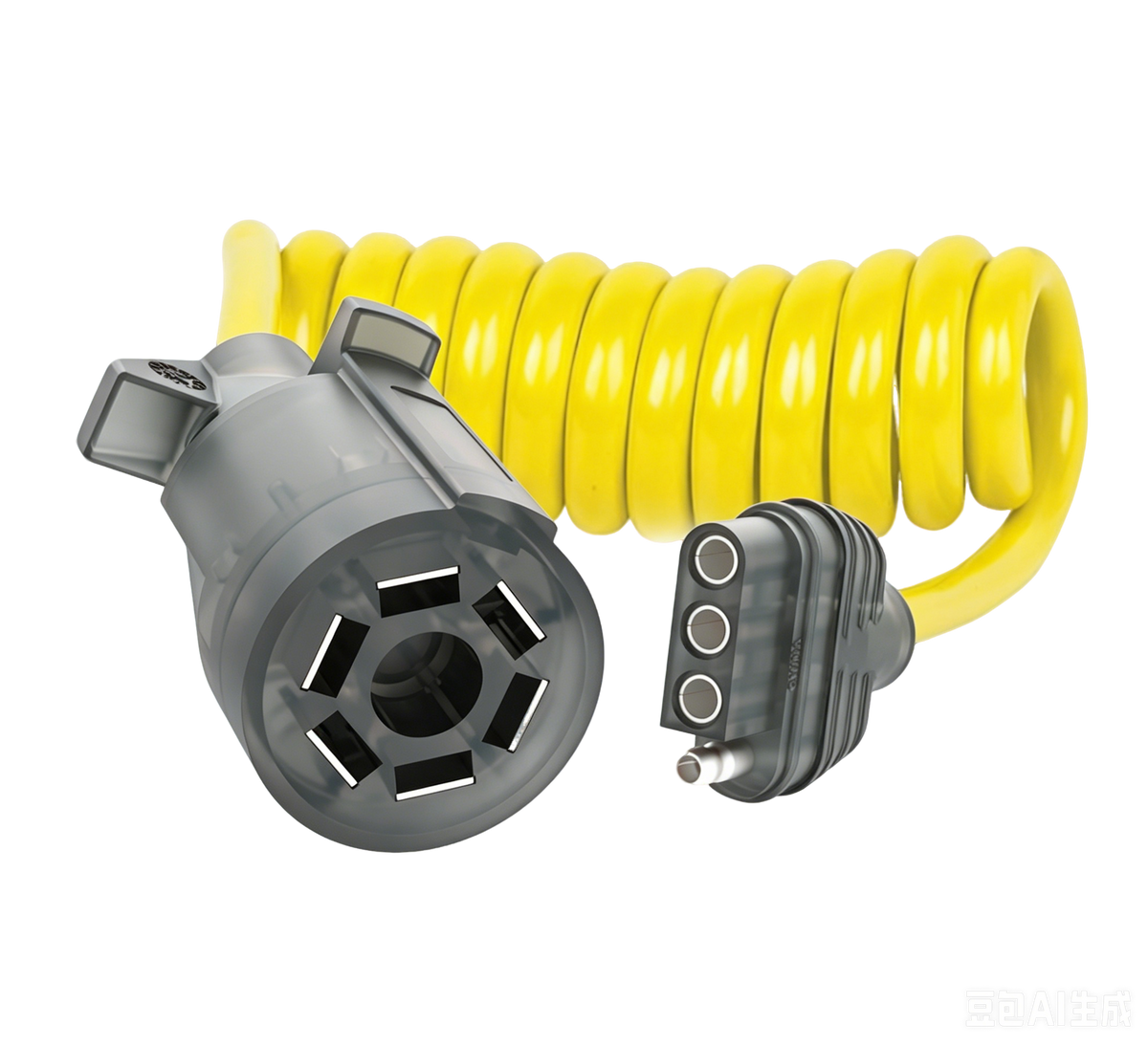 TrekPower 6 ft 7-Way RV Blade to 4-Way Flat Coiled Trailer Adapter