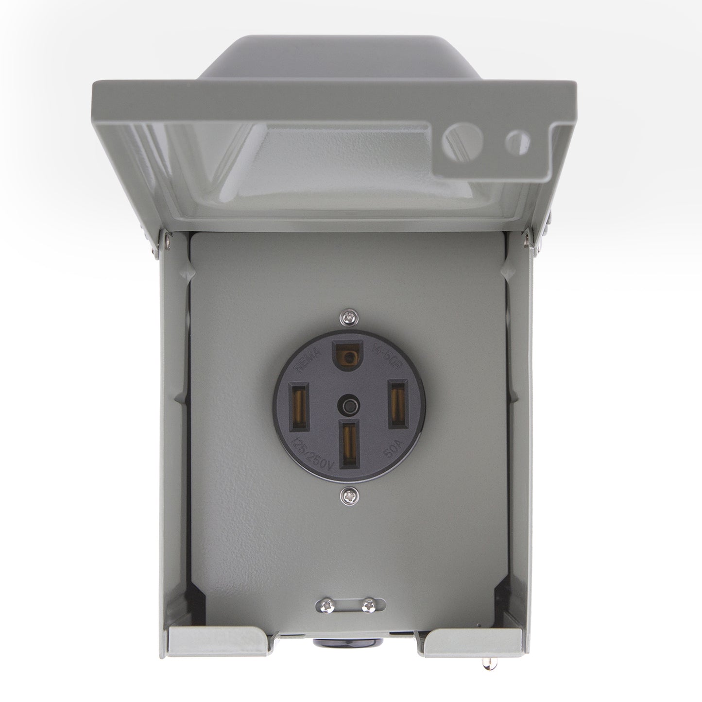 TrekPower 50 Amp RV Power Outlet Box, NEMA 14-50R Receptacle, 125/250V Heavy-Duty Metal Enclosure