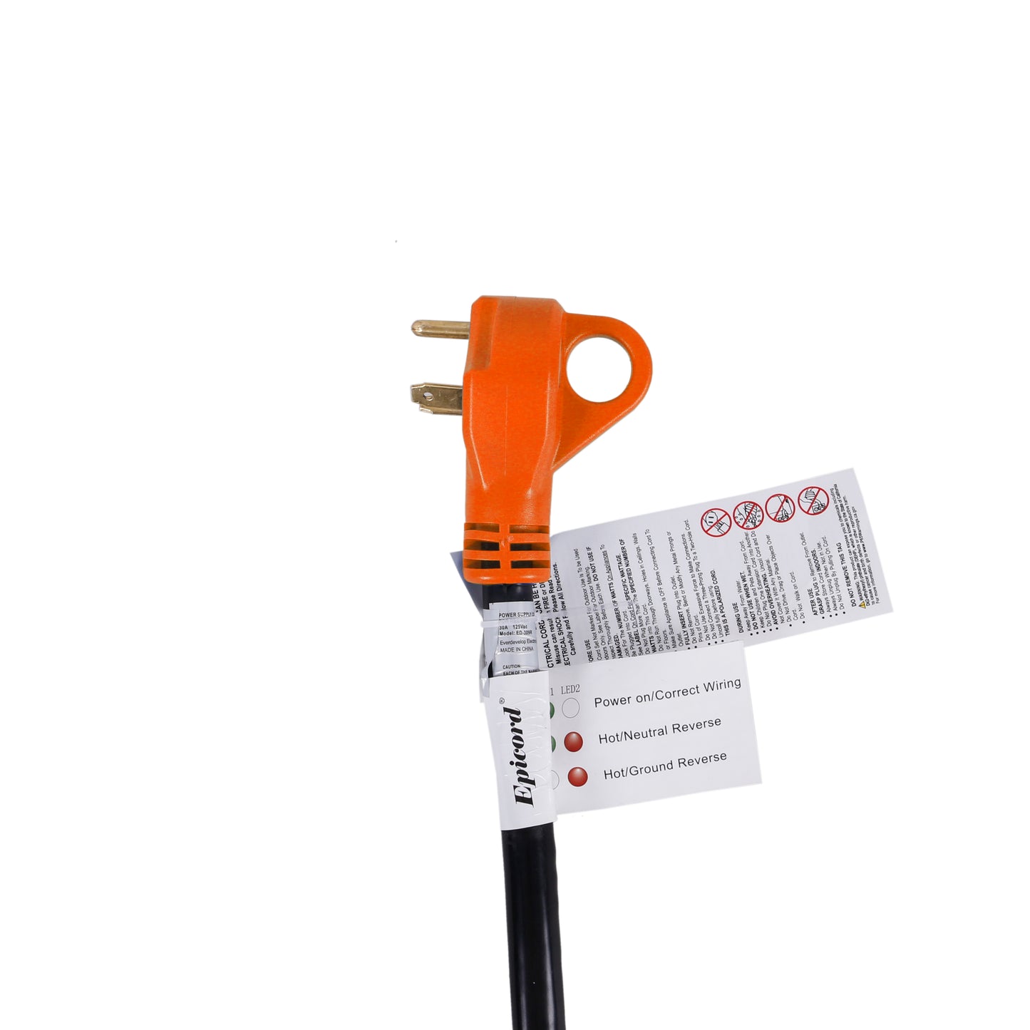 RV Extension Cord 30 Amp 25ft Twist Lock with Signal Light TrekPower(RVPL30-25THL)