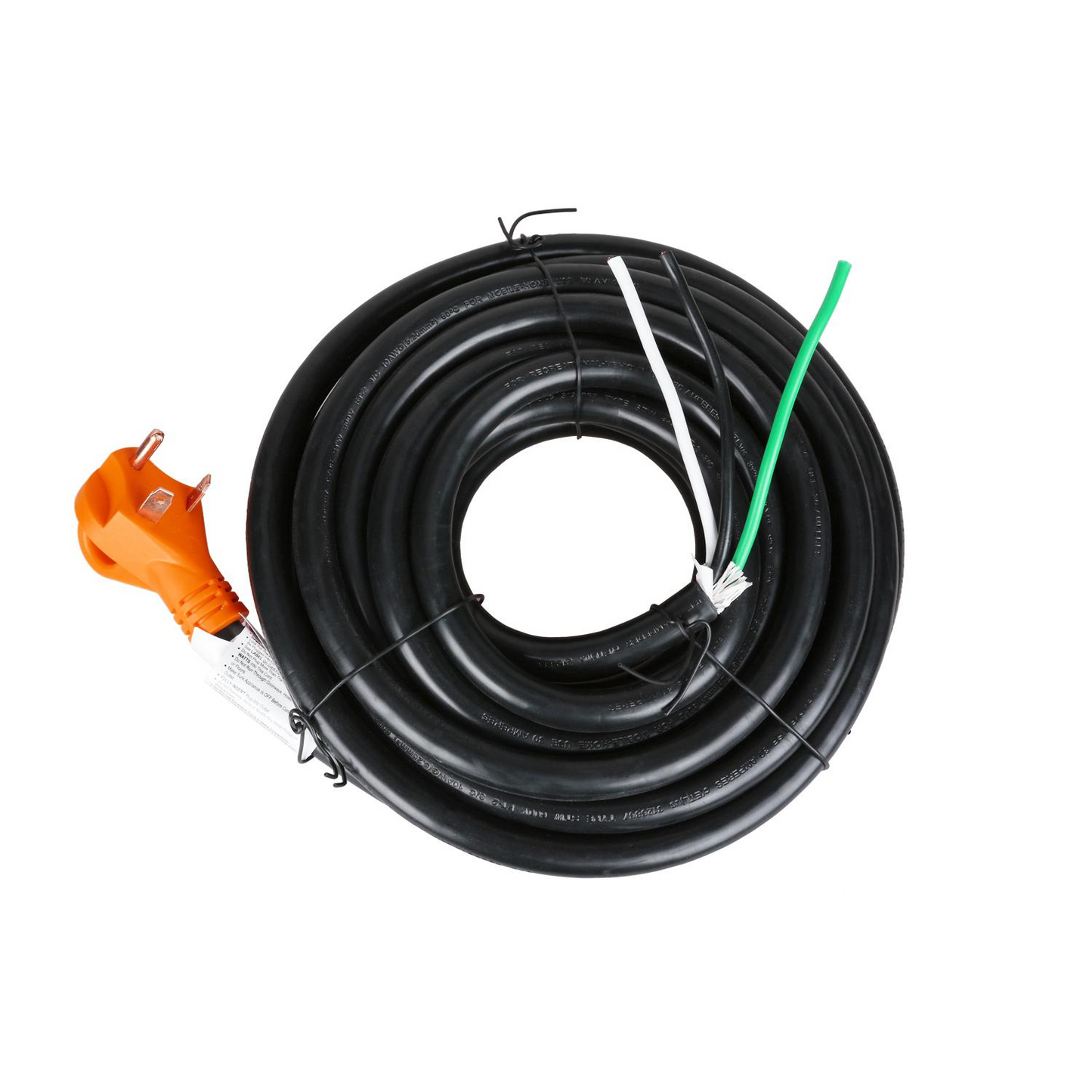30 AMP 3 Wire with Loose End RV Power Cord With Finger Grip With Polarity Indicator Cord 30ft TrekPower