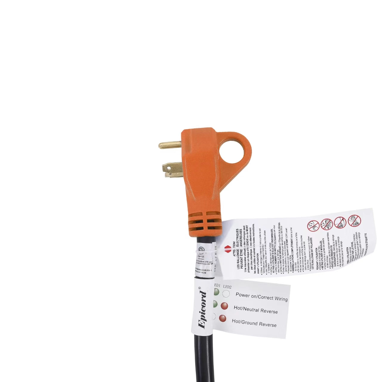RV Extension Cord twist lock 30Amp 25ft with Signal Light