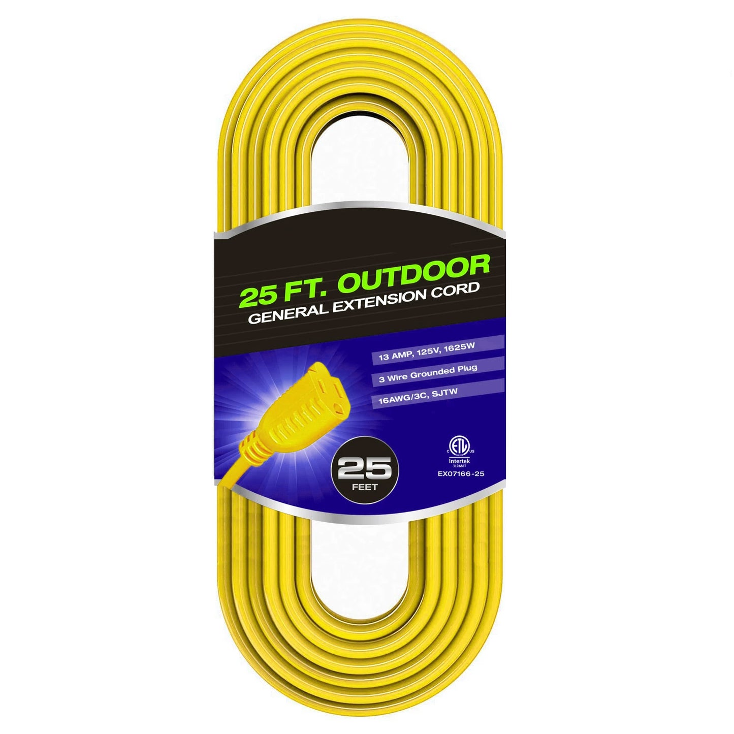 14 Gauge Flexible Yellow 50ft/25ft Waterproof Outdoor Extension Cord