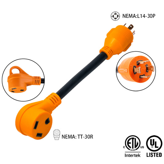 NEMA: L4-30P male to NEMA:TT-30R emale