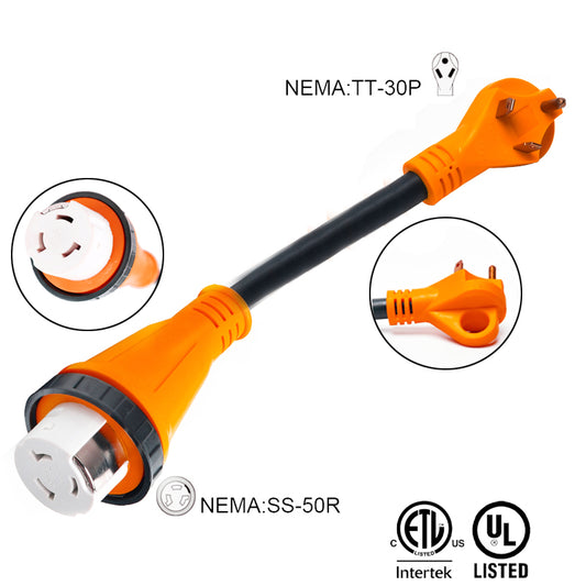 30 amp to 50 amp adapter twist lock