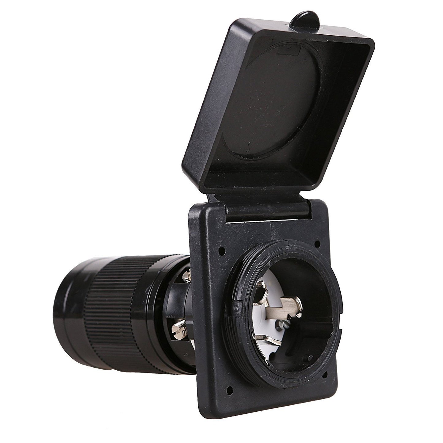 50A Twist Lock RV Power Inlet - BLACK RV065B TrekPower