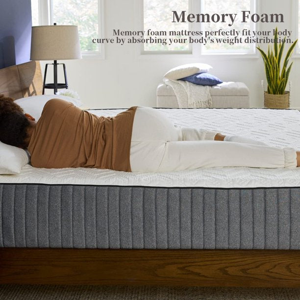 CHITA 12 Inch Memory Foam Mattress / CertiPUR-US Certified / Bed-in-a-Box / Medium Firmness/ Pressure Relieving,Queen Size,80"x60"+12"