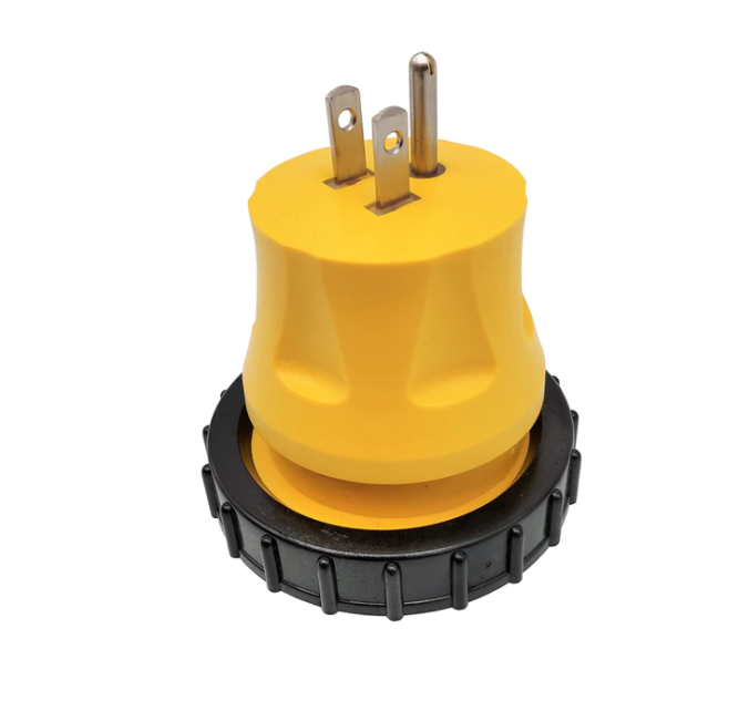 Shore Power Adapter Household 15A 5-15 Plug to RV Twist Lock 30A Socket L5-30 Receptacle with Locking Ring