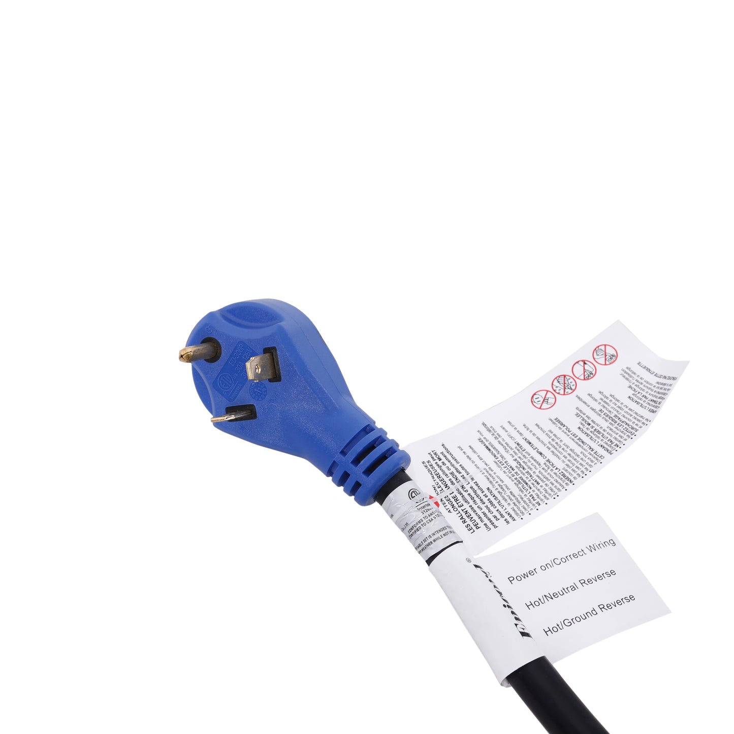 50AMP RV Extension Power Cord 30ft 90 degree with Twist Lock and Light