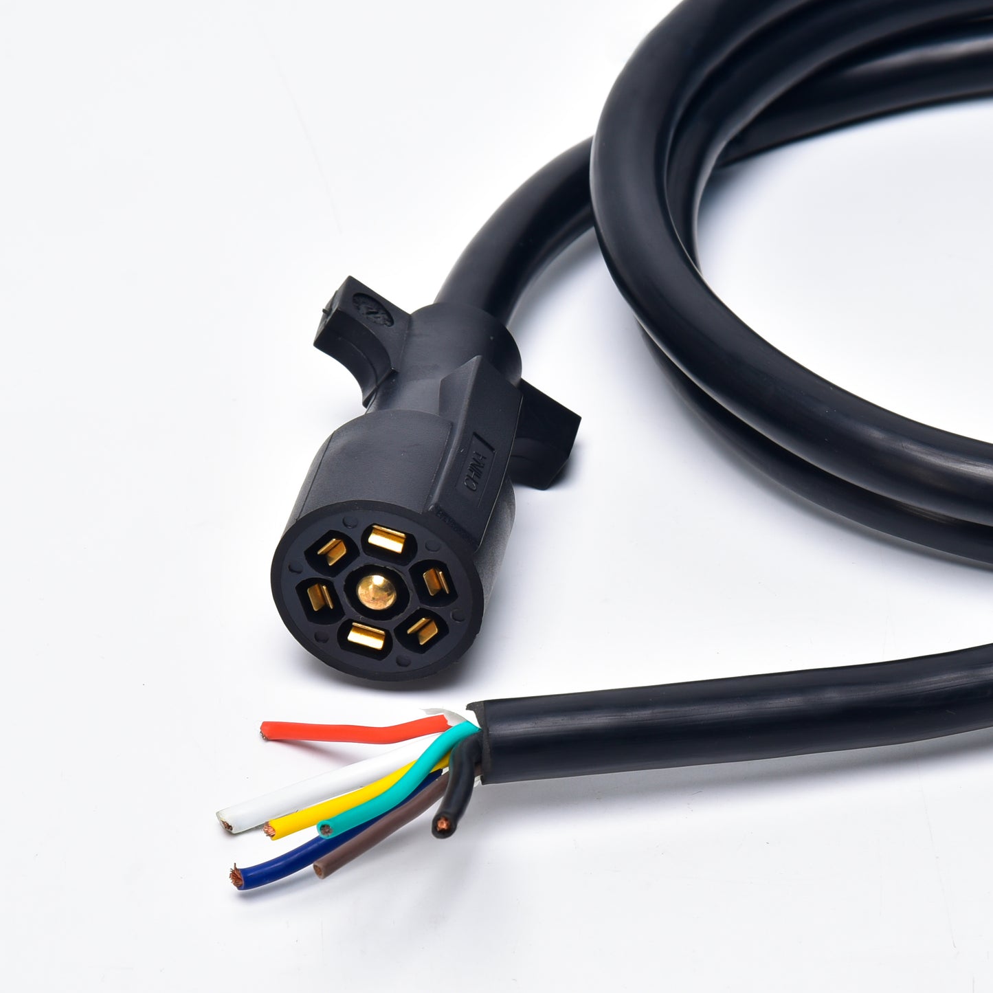 7 Way Trailer Cord (RV078X-7) lose end Trek Power-black