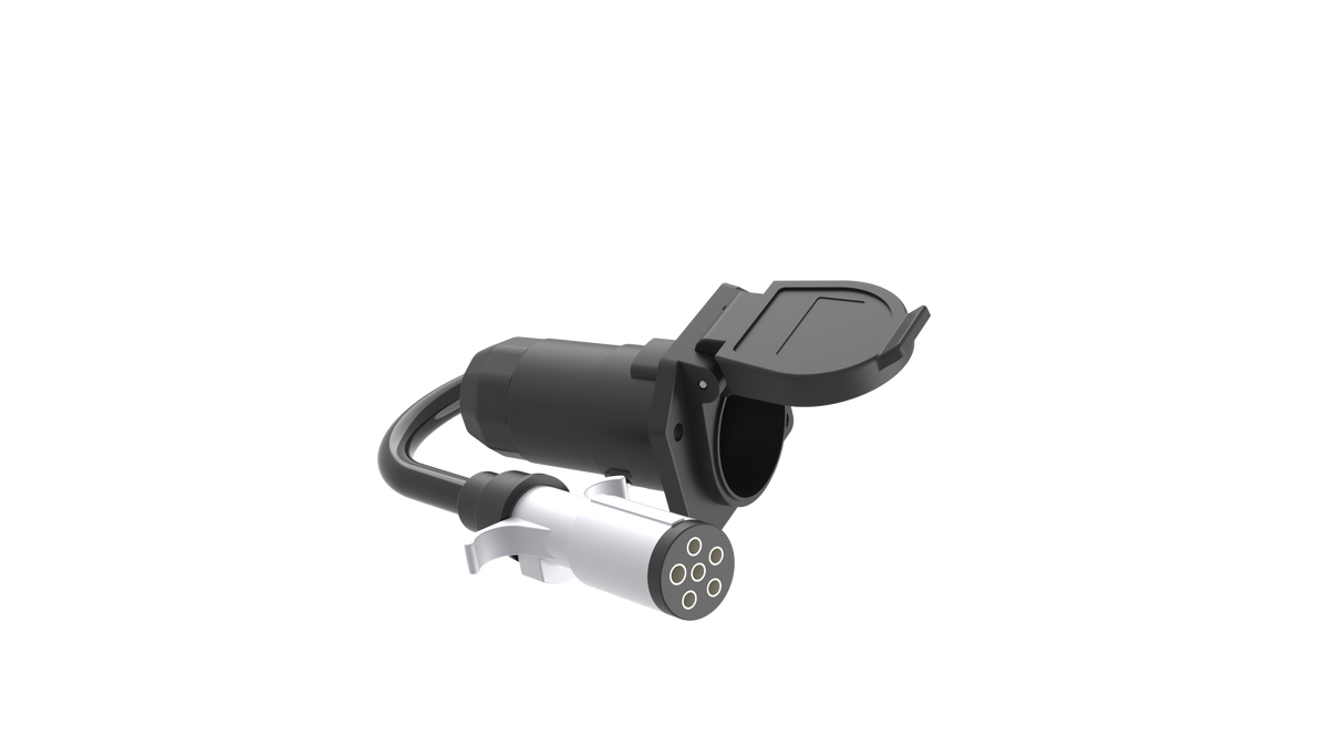 TrekPower 6-Way Round to 7-Way RV Blade Trailer Adapter