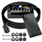 TrekPower 7-Way Trailer Cord with Weatherproof Junction Box, 8ft Heavy Duty 7-Pin Connector Cable for RV Towing & Campers