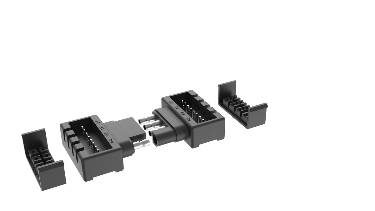 TrekPower 4-Way Flat Insta-Plug Trailer Connector Kit, Vehicle & Trailer Ends