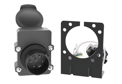 TrekPower 7-Way RV Blade Vehicle-Side Trailer Socket with Protective Cover, Mounting Bracket and Hardware