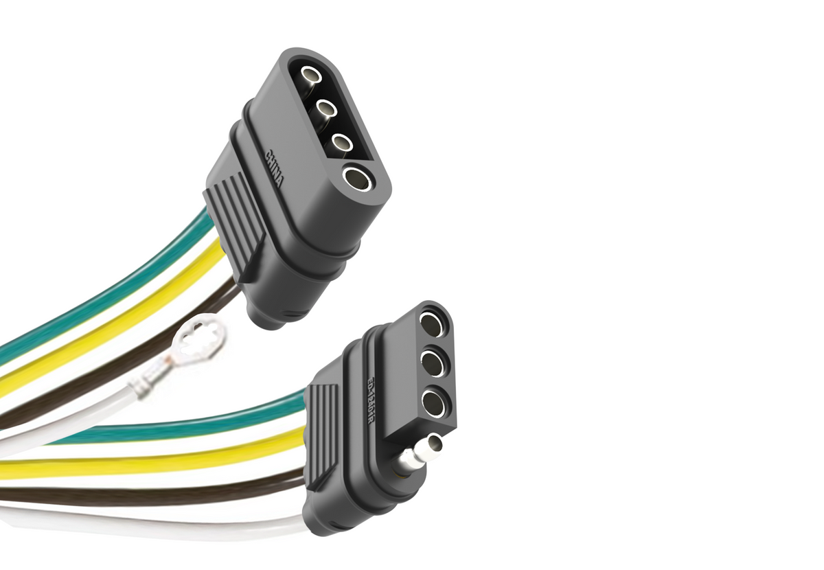 TrekPower 32 ft 4-Way Flat Trailer Wiring Extension with Ground