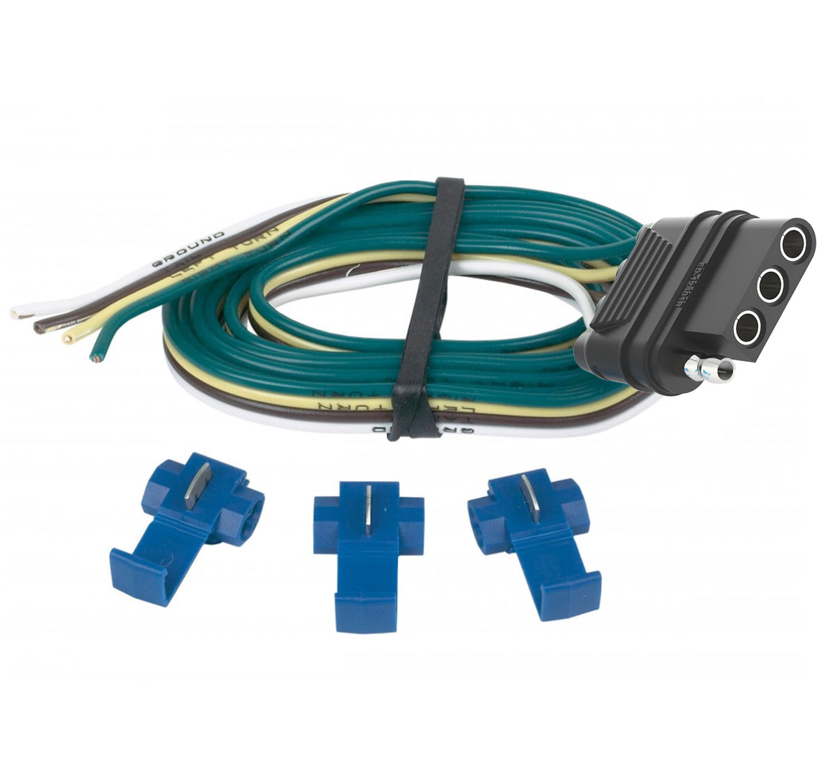 TrekPower 4-Way Flat Vehicle-Side Trailer Connector – 48 in.