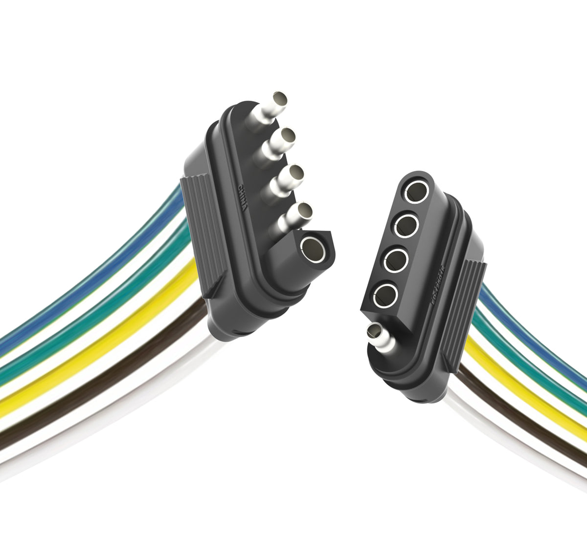 TrekPower 5-Way Flat Trailer Wiring Harness Kit, 12 in Trailer End & 48 in Vehicle End