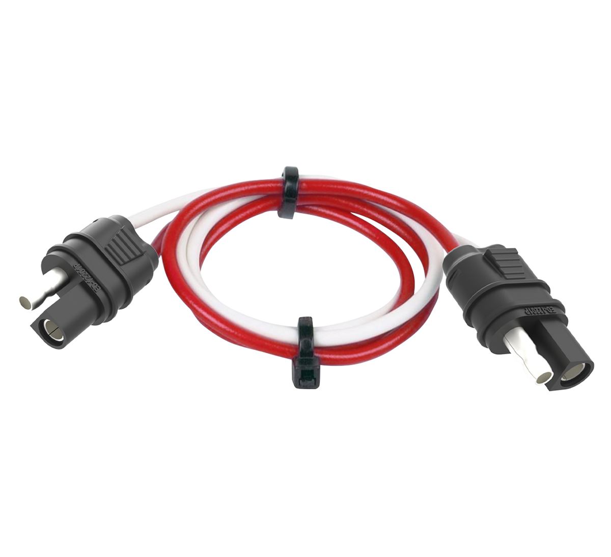 TrekPower 12-inch 2-pole flat wiring extension with red and white wires and polarized connectors