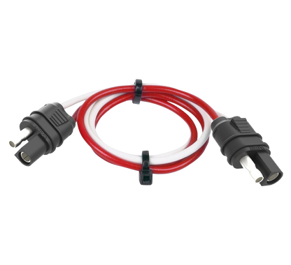 TrekPower 12-inch 2-pole flat wiring extension with red and white wires and polarized connectors