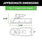 TrekPower Straight Tongue Trailer Coupler for 1-7/8" Ball, 2" Channel, 2,000 lb