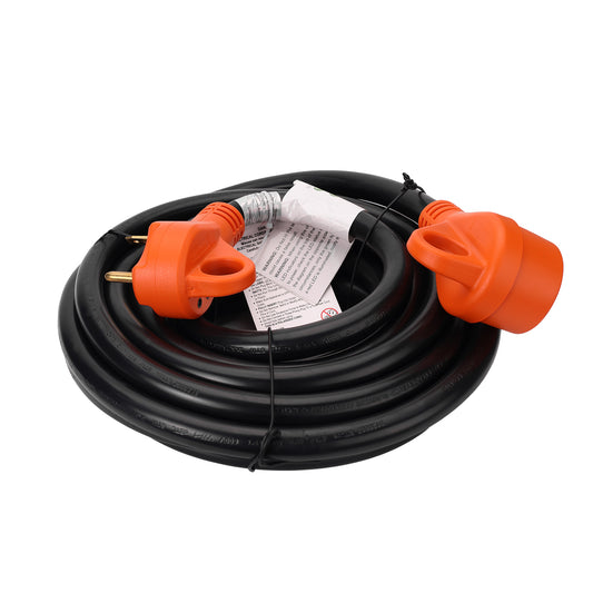 TrekPower 30 Amp 25 ft RV Extension Cord Heavy Duty with LED Power Indicator