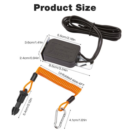 Trailer Breakaway Switch with Orange Coiled Cable & Pull Pin