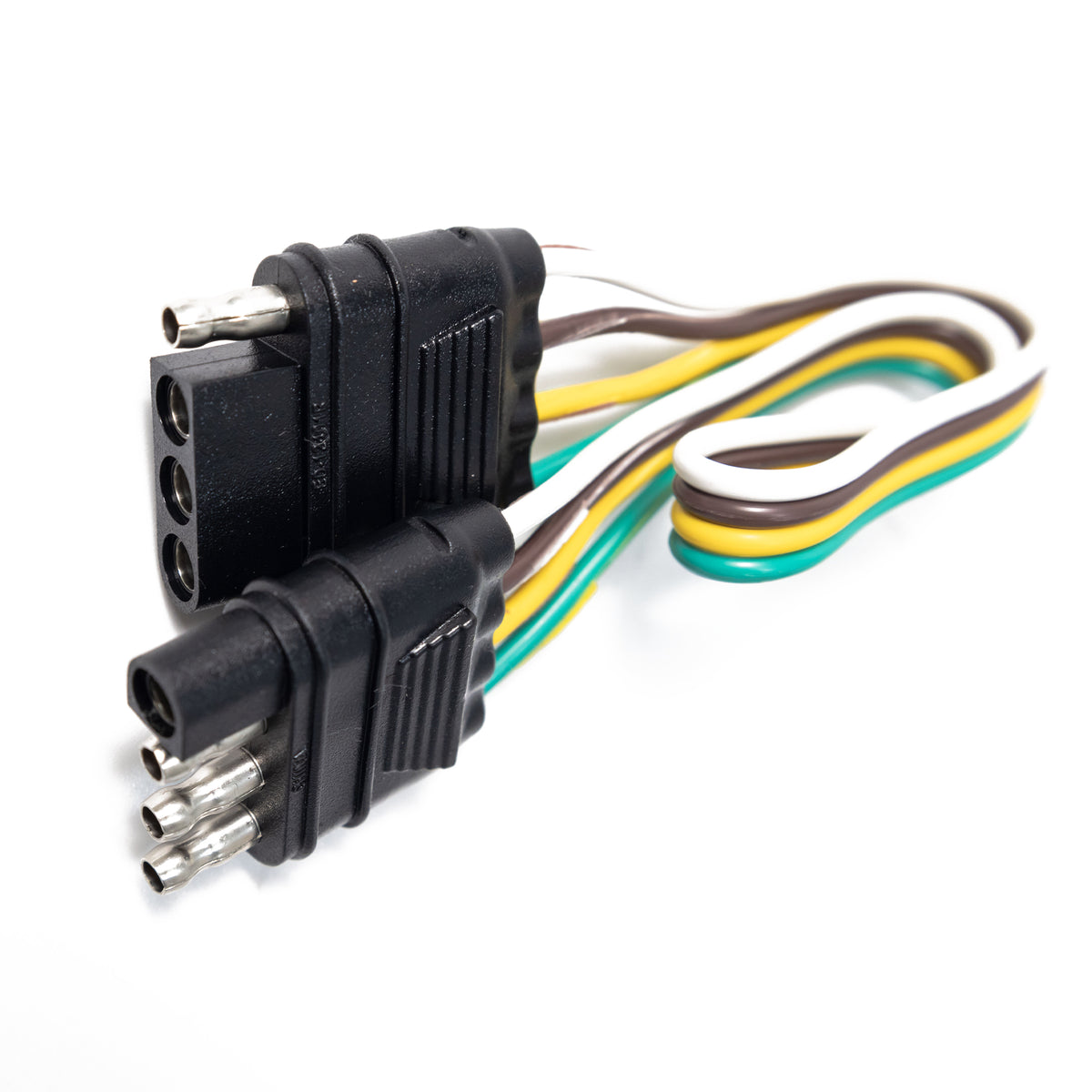 TrekPower 12 in 4-Way Flat Trailer Wiring Extension with Cover