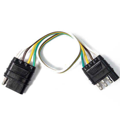 TrekPower 12 in 4-Way Flat Trailer Wiring Extension with Cover