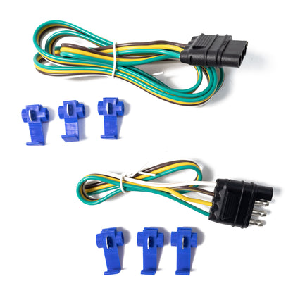TrekPower 4-Wire Flat Trailer Connector Set with 6 Splices, 12 in Trailer End & 48 in Vehicle End