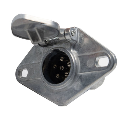TrekPower 6-Pole Round Metal Vehicle-Side Trailer Socket