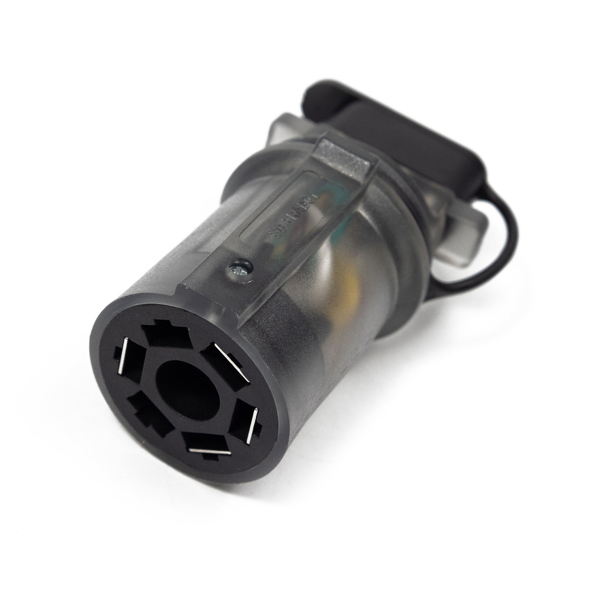 TrekPower glow 7-way RV blade to 4-way flat trailer adapter with attached dust cover