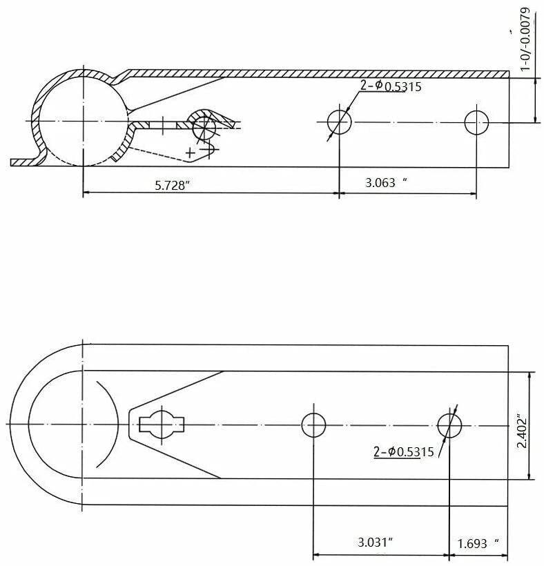 TrekPower Straight Tongue Trailer Coupler for 2" Ball, 3" Channel, 3,500 lb