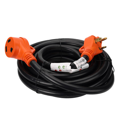 TrekPower 30 Amp 50 ft RV Extension Cord with LED Power Indicator