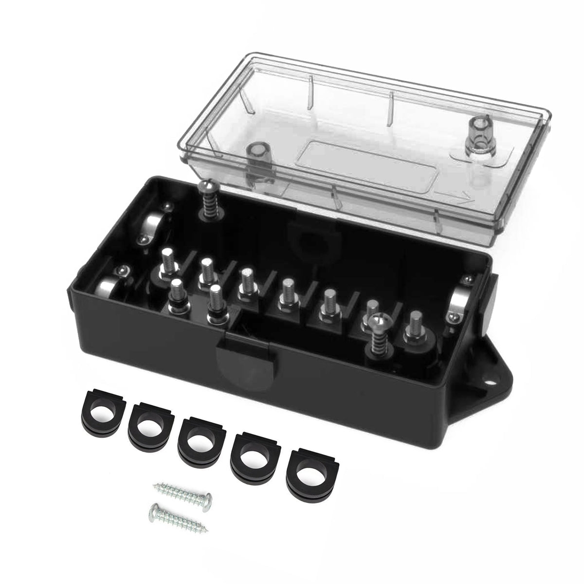 TrekPower 7-Terminal Trailer Wiring Junction Box with Clear Cover