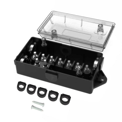 TrekPower 7-Terminal Trailer Wiring Junction Box with Clear Cover