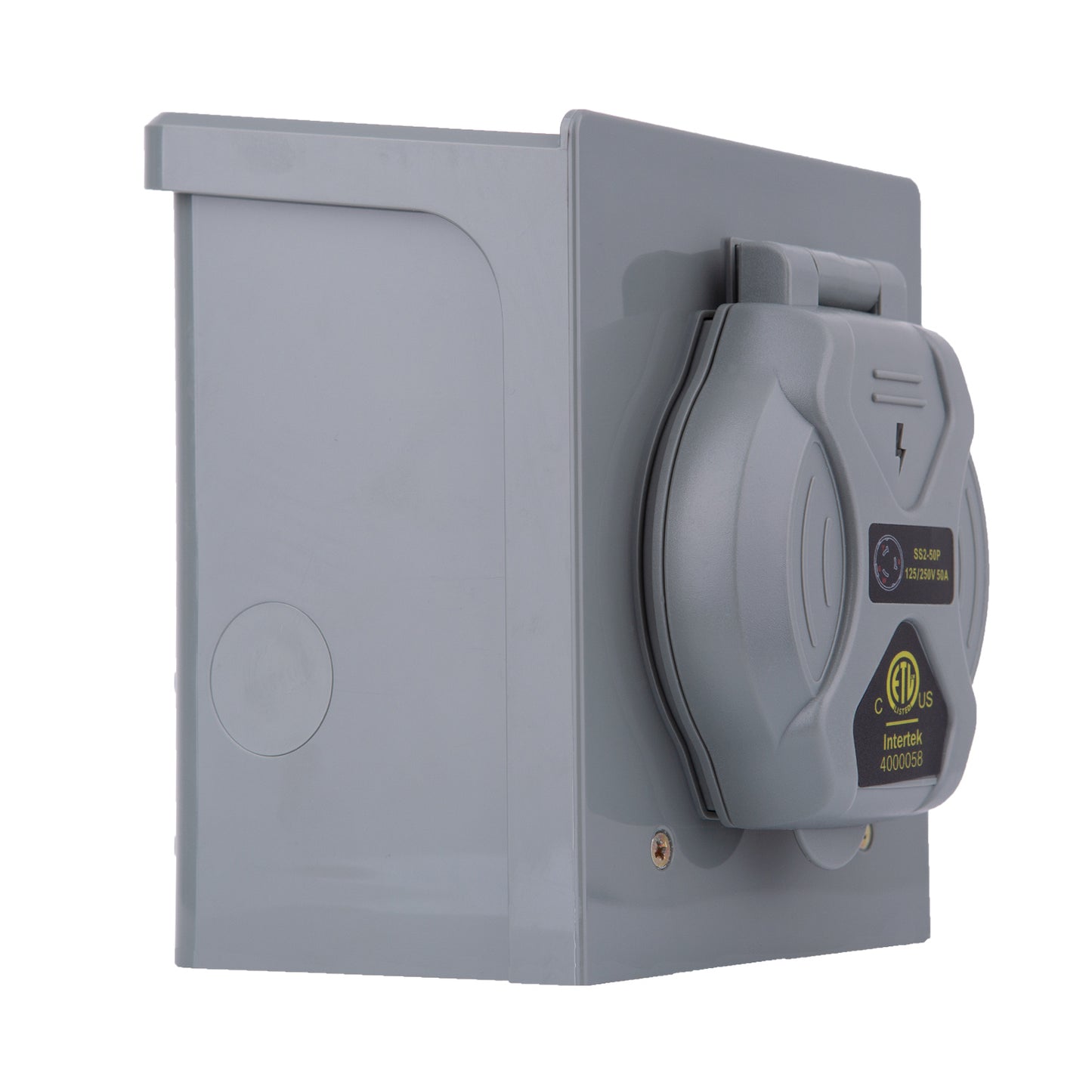 TrekPower 50 Amp Generator Power Inlet Box, NEMA SS2-50P Twist Lock, Weatherproof Plastic Housing