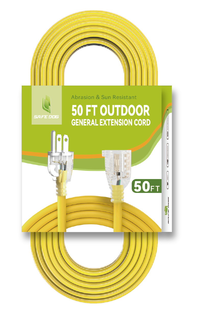 50 ft 12/3 AWG 15A  Outdoor Extension Cords Visible SJTW SAFE DOG(07123-50v)