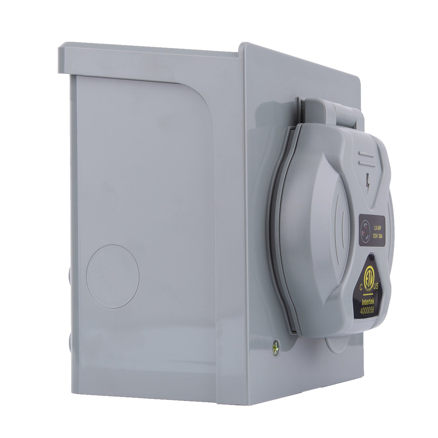 TrekPower 30 Amp Generator Power Inlet Box, NEMA L5-30P Twist Lock, Weatherproof Plastic Housing, ETL Listed