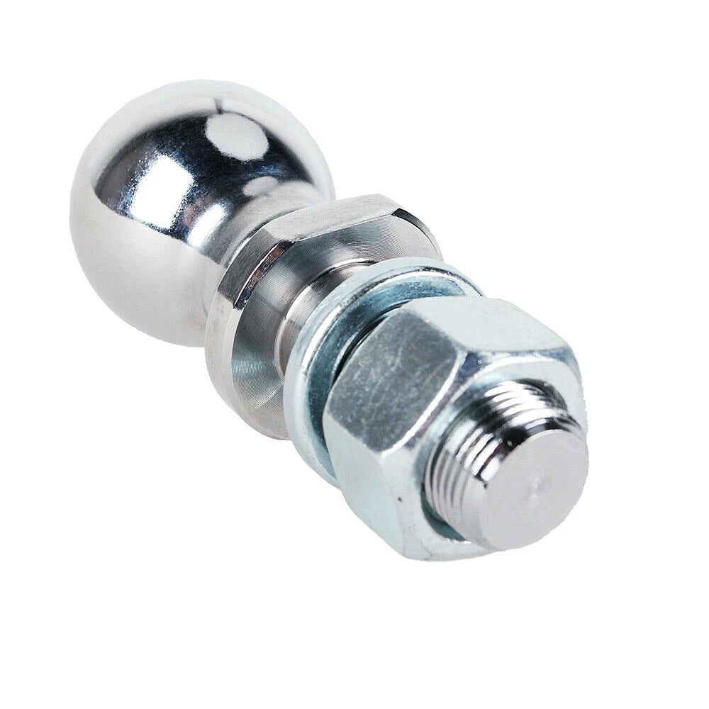 TrekPower 2" chrome trailer hitch ball, 1" x 2-1/8" shank, 6,000 lbs with nut and washer