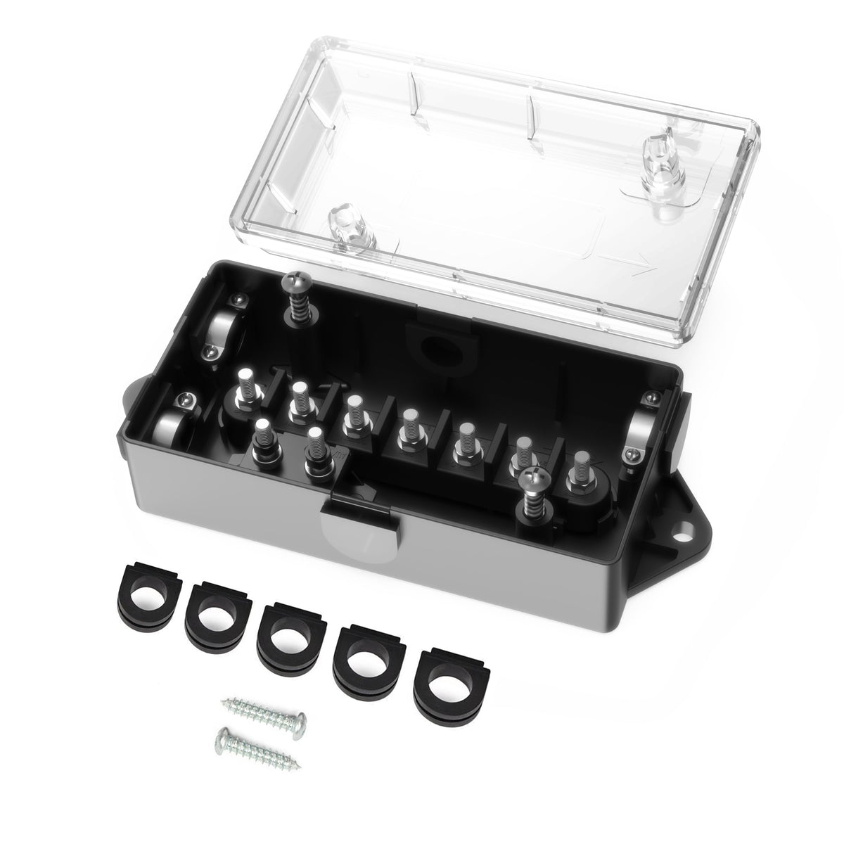 TrekPower 7-Terminal Trailer Wiring Junction Box with Clear Cover