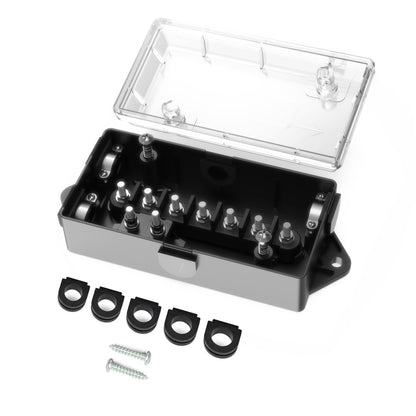 TrekPower 7-Terminal Trailer Wiring Junction Box with Clear Cover