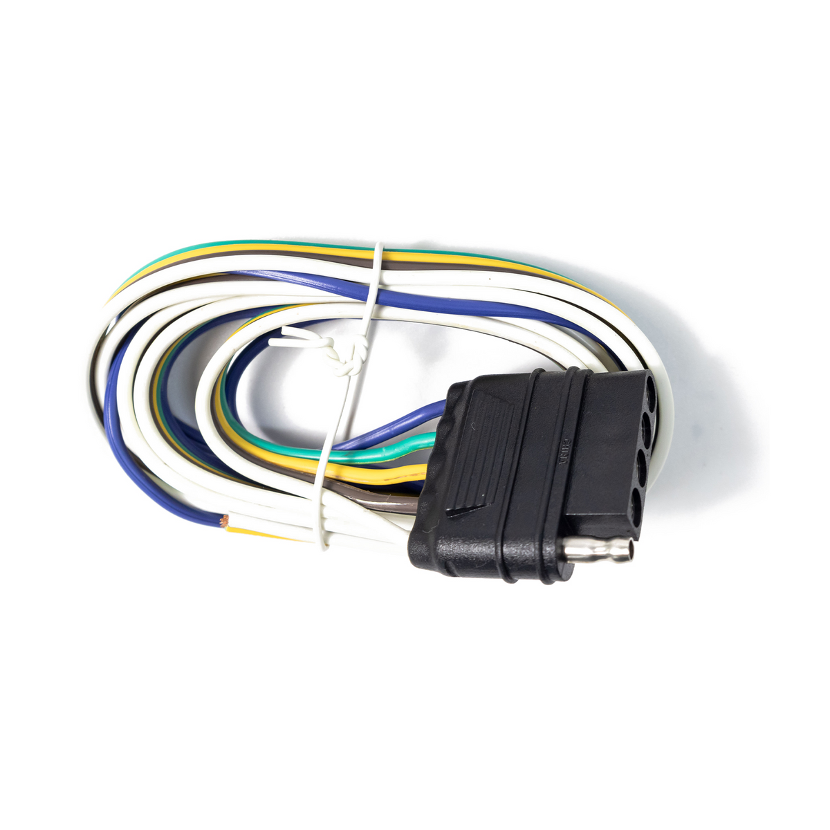 TrekPower 12-inch 5-way flat vehicle-end wiring harness with five color-coded wires