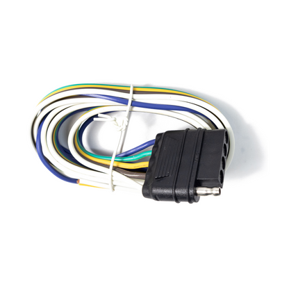 TrekPower 12-inch 5-way flat vehicle-end wiring harness with five color-coded wires
