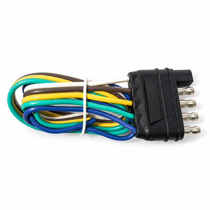 TrekPower 12-inch 5-way flat trailer-end wiring harness with five color-coded wires