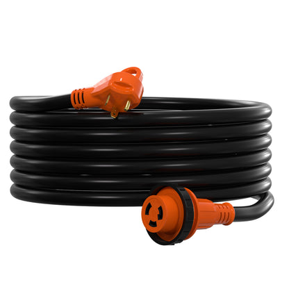 TrekPower 30 Amp 25 ft RV Extension Cord with Locking Connector and LED Power Indicator