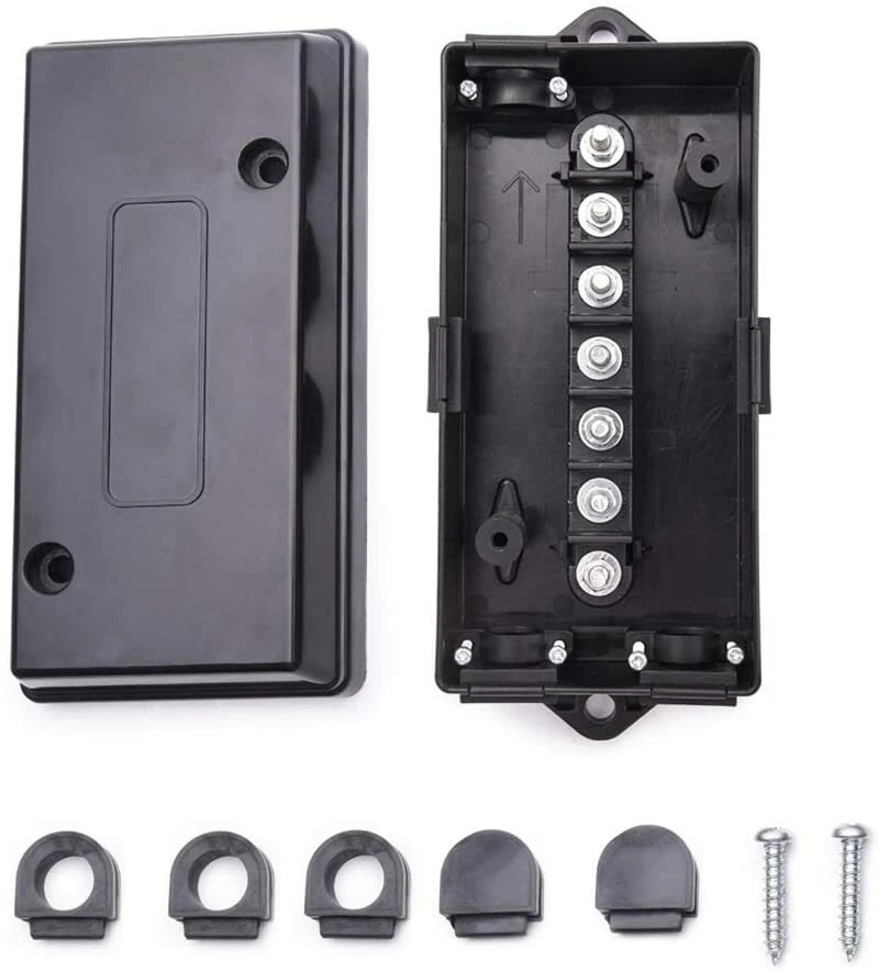 TrekPower 7-Terminal Trailer Wiring Junction Box with Grommets